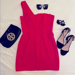 Red One shoulder Dress - Size 10